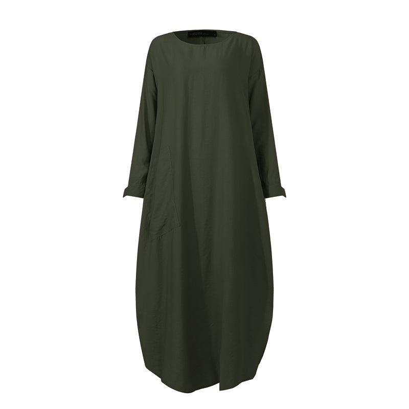 2020 Autumn Casual Loose Long Sleeve Shirt Dress