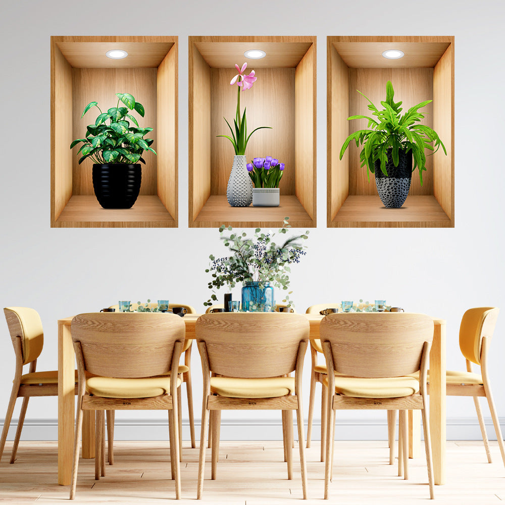 3D Effect Self-Adhesive Plant Wall Art Decor