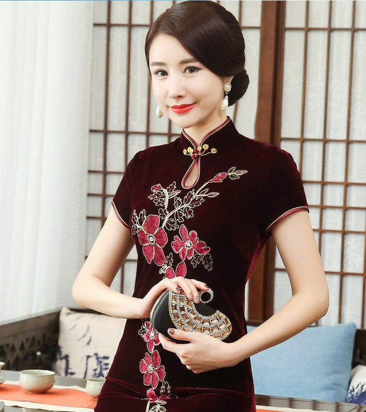 Vintage Ethnic Style High-End Wedding Dress with Beads