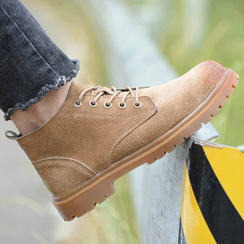 Men's Lightweight High-Top Safety Shoes for Winter Work
