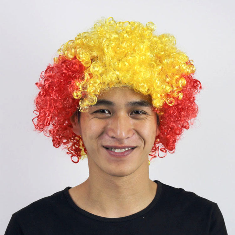European Cup World Cup Flag Color Wig for Parties
