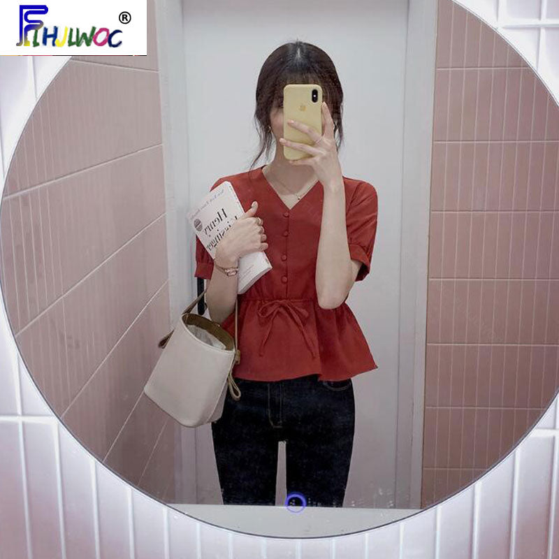 Chic Summer Button Blouse for Women