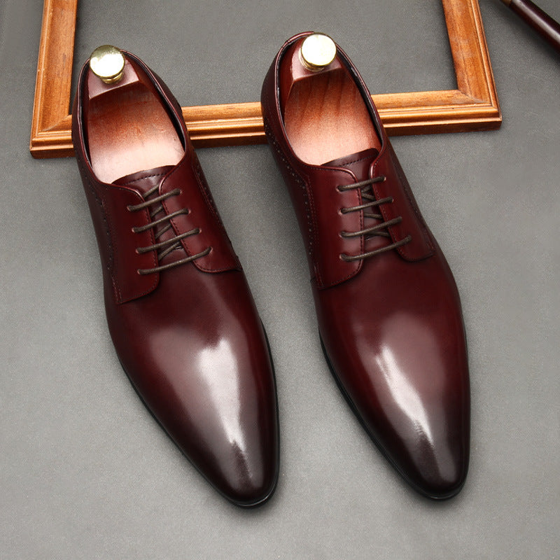 Men's Black Lace-up Formal Leather Shoes