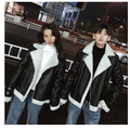 Sheepskin Collar Unisex Suede Motorcycle Jacket