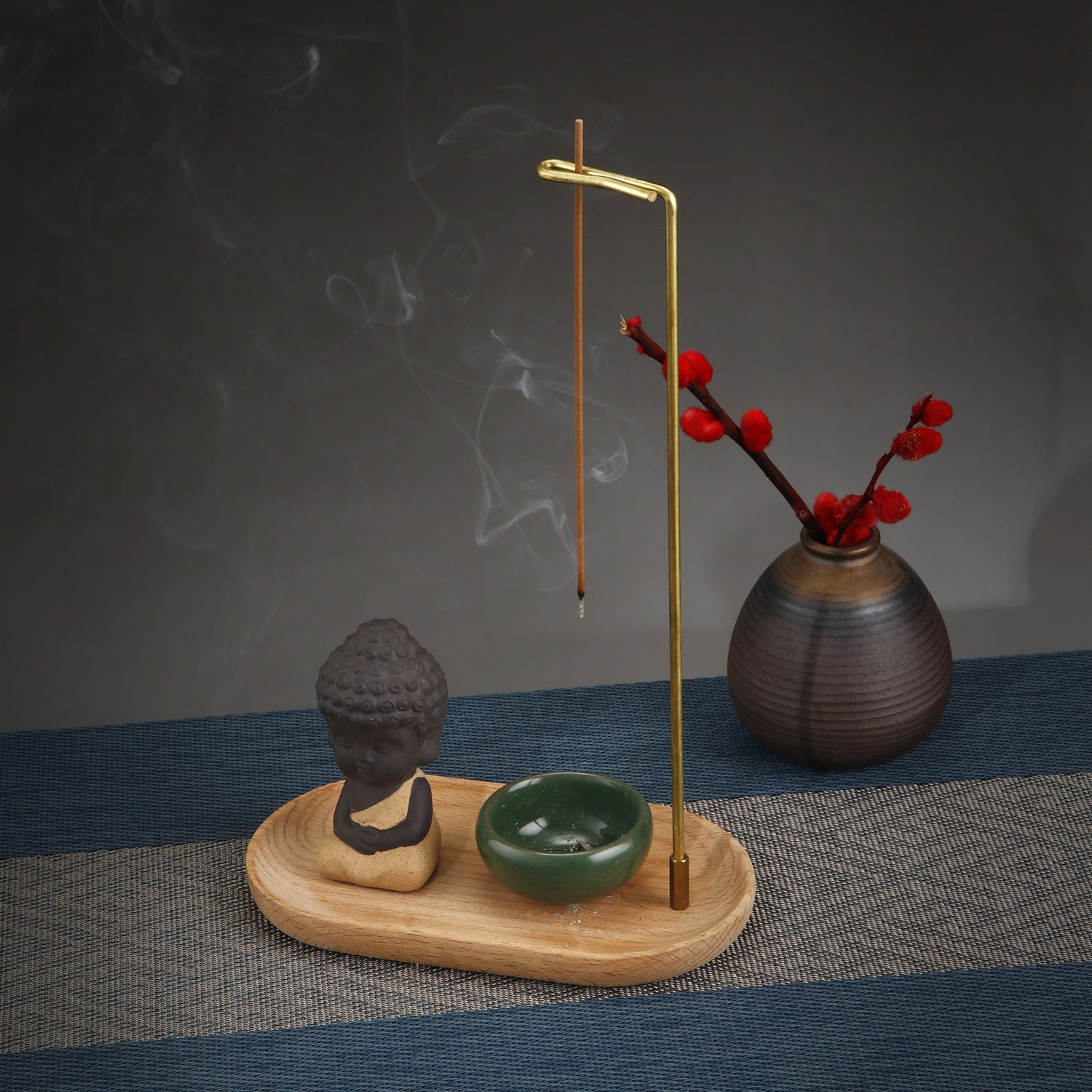 Creative Small Monk Incense Holder Verdandi Set