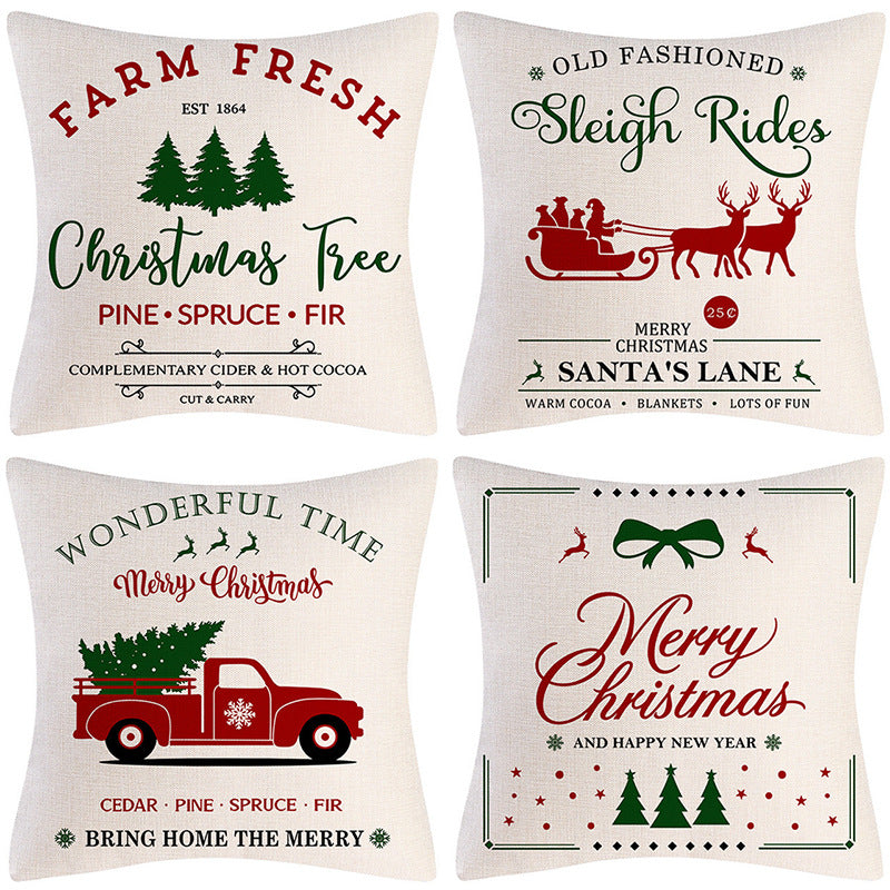Christmas Pillow Cover Set for Living Room Sofa
