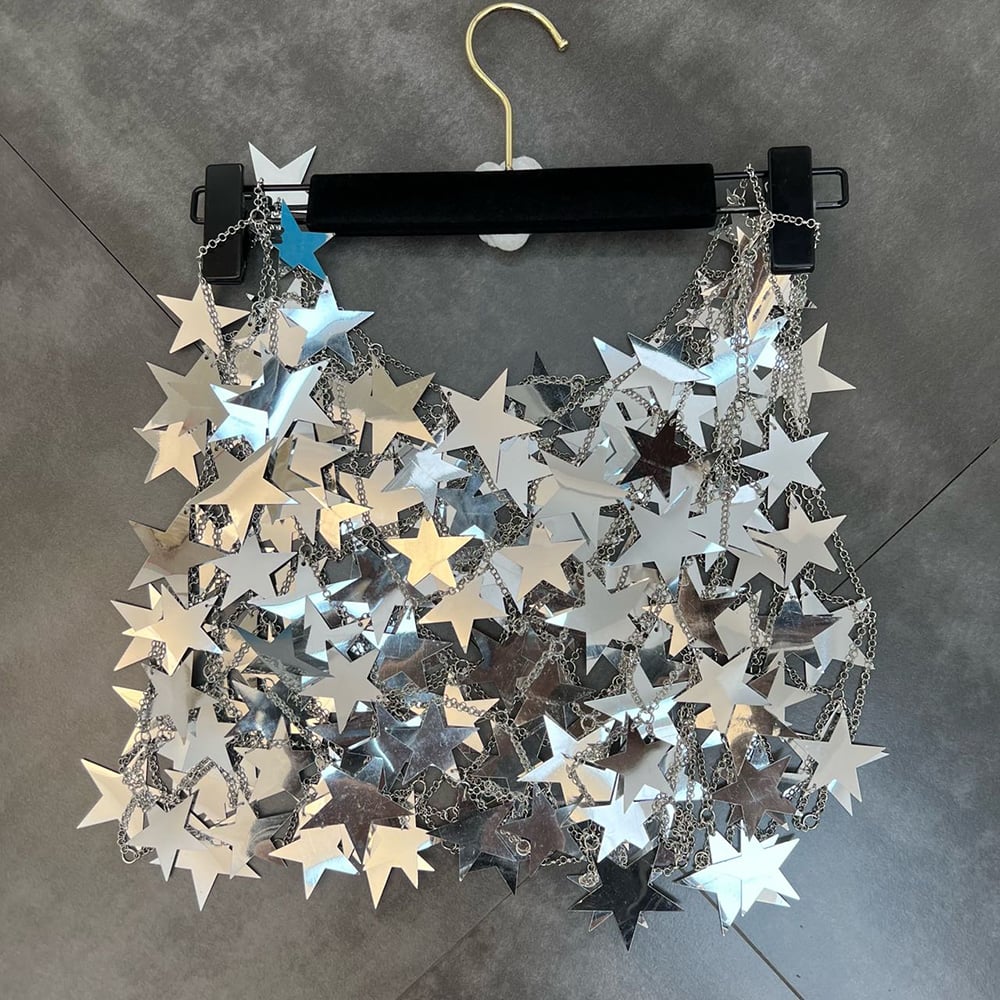 Metallic Five-Pointed Star Skirt Suit Outfit