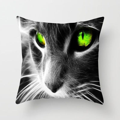 Cartoon Cat Peach Skin Fabric Throw Pillowcase