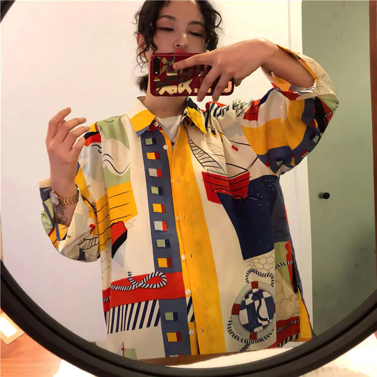 Vintage French Style Long Sleeve Shirt for Women