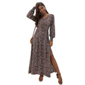 Vintage Floral Maxi Dress with Lantern Sleeves