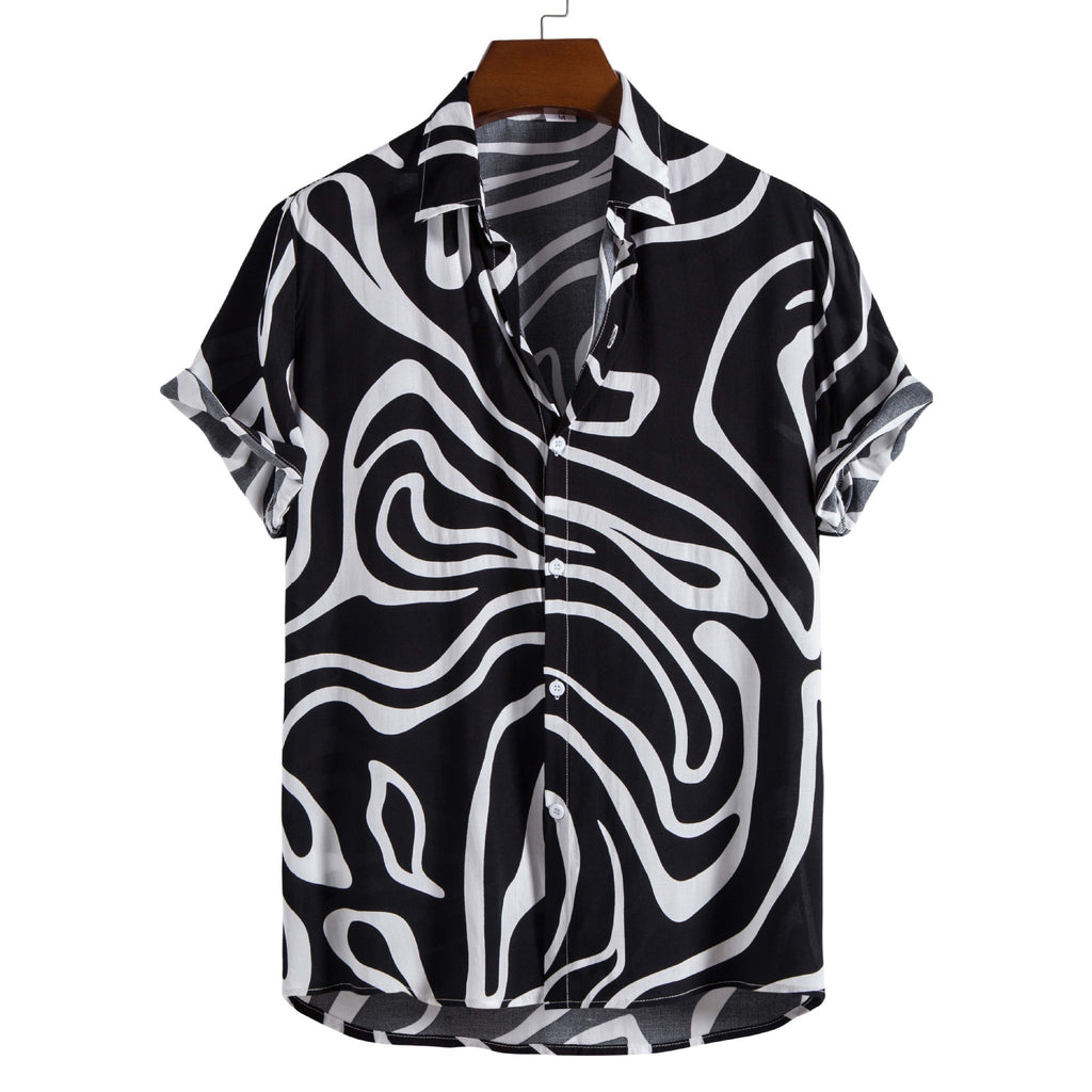 Men's Casual 3D Digital Print Short Sleeve Shirt
