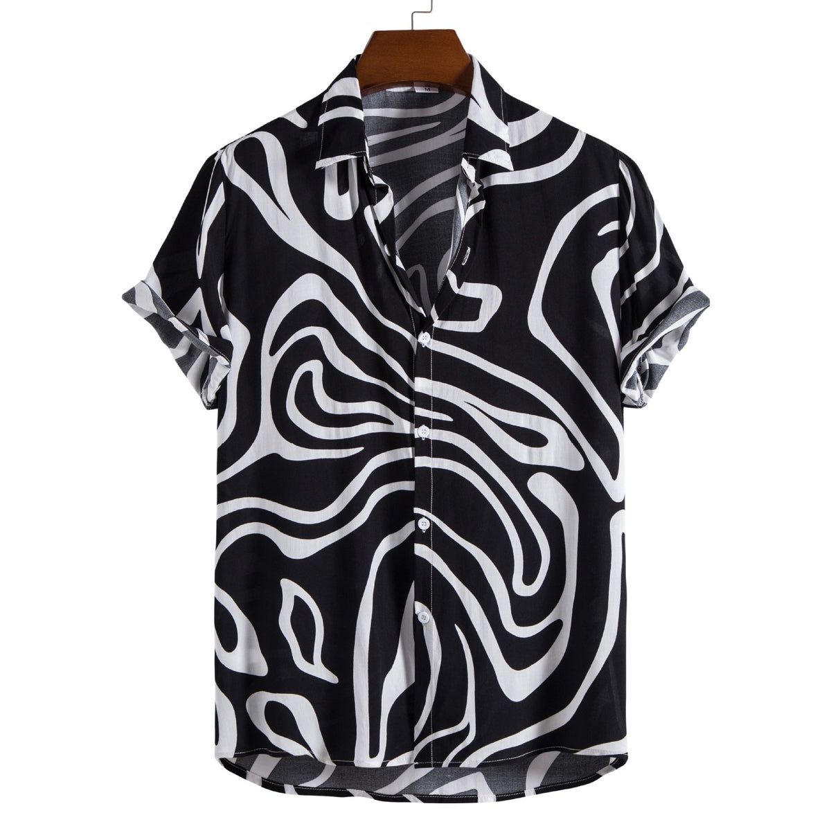 Men's Casual 3D Digital Print Short Sleeve Shirt