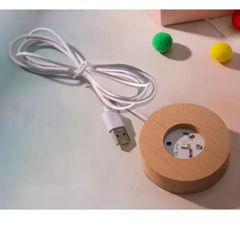 3D Solar System Crystal Ball with LED Lamp Stand