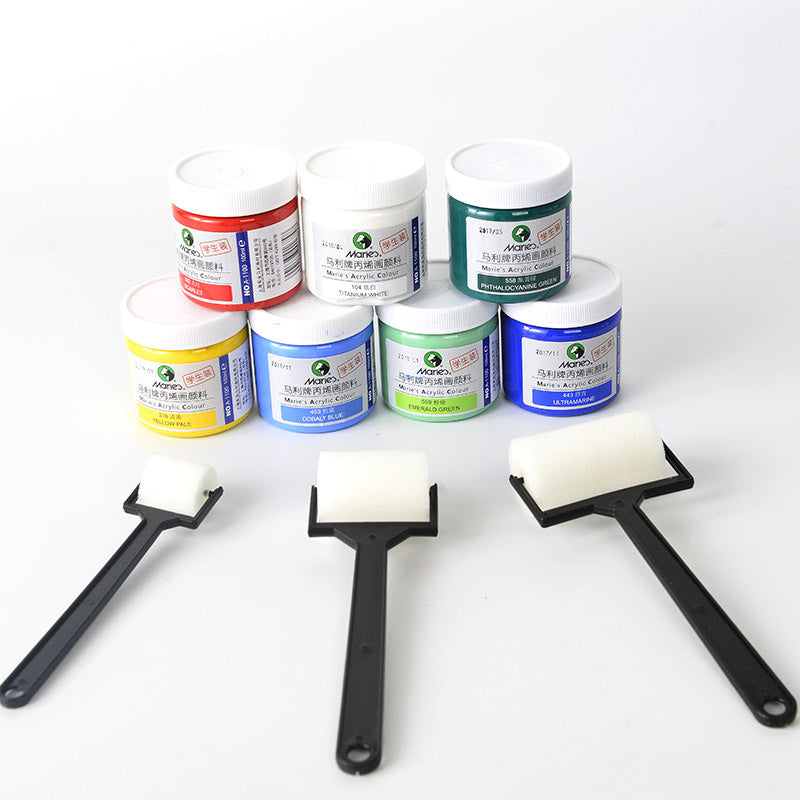 DIY Painting Tool Kit with Roller Brushes and Paint Set