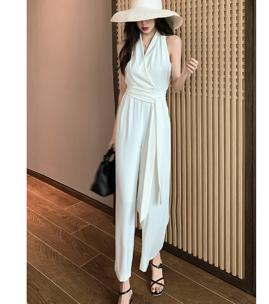 Trendy Women's Wide Leg Pants Overalls Suit