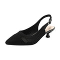 Summer Pointed Toe Hollow Knit Women's Cat Heel Shoes