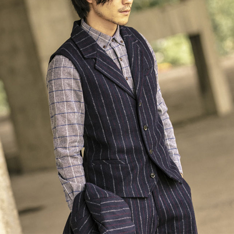 Vintage Casual Cashmere Blend Men's Work Vest