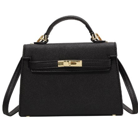 Trendy 2019 Color-Block Litchi Texture Handbag