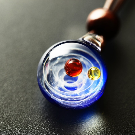 Creative Glass Pendant Necklace with Nebula Elements