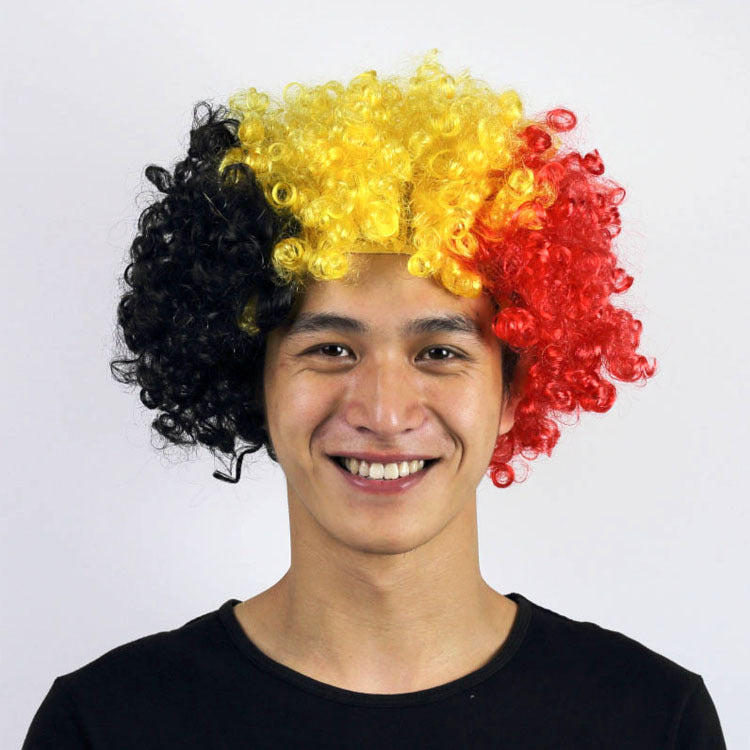 European Cup World Cup Flag Color Wig for Parties