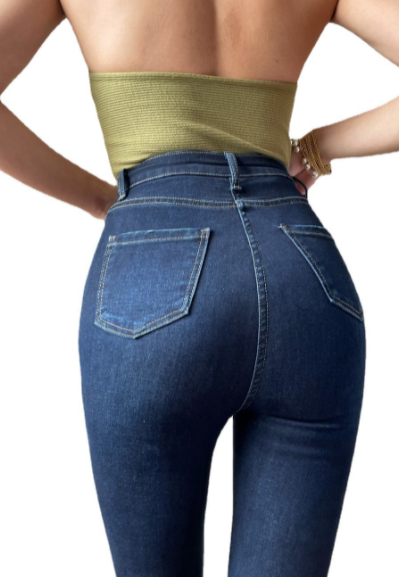 Women's High-Rise Bell-Bottom Flared Denim Jeans