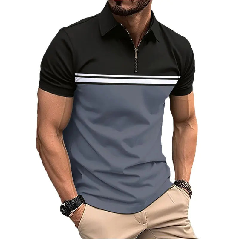 Stylish Slim Fit Striped Polo Shirt for Men