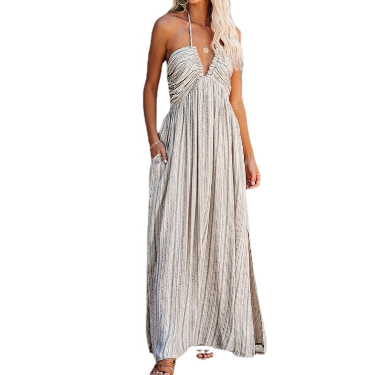 2023 TEMU Women's Adjustable Strap Pocket Maxi Dress