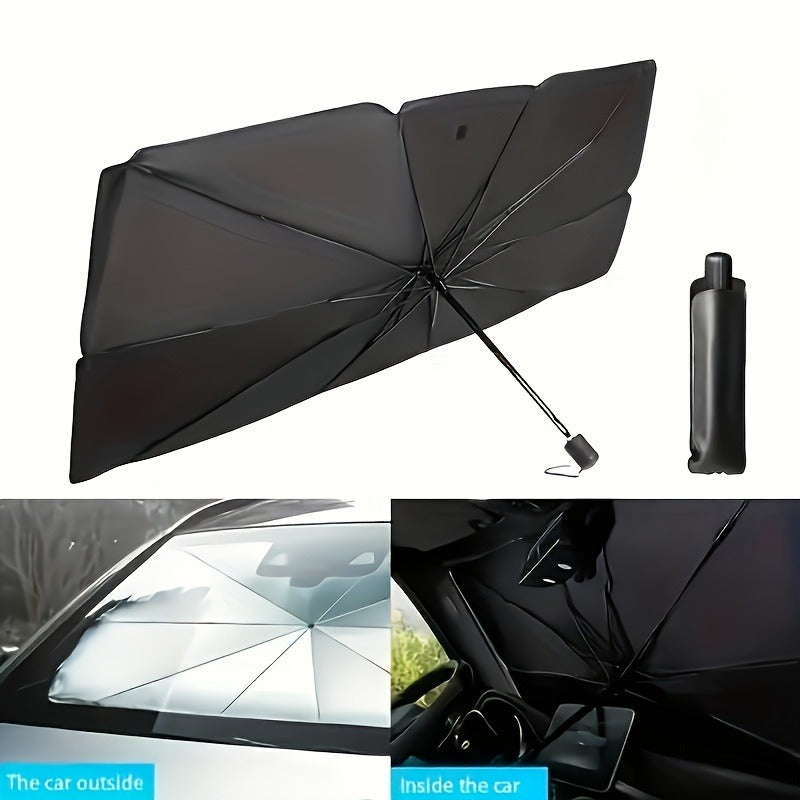UPF50+ Compact Roll-Up Sunshade for Front Window