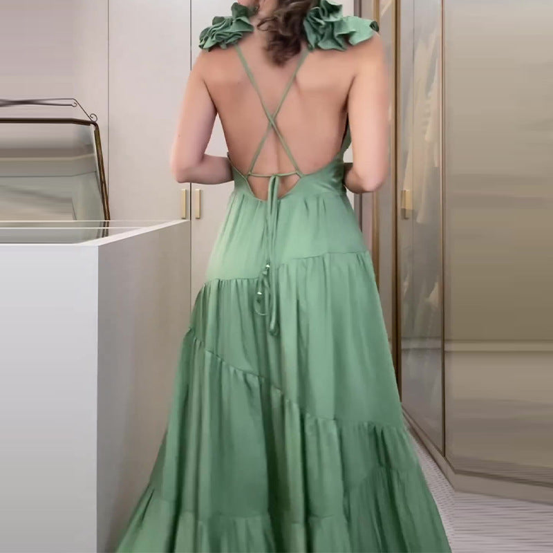 2023 Autumn New Elegant Solid Color Beach Maxi Dress