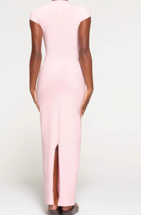 New Short Sleeve Split Thread Sheath Dress