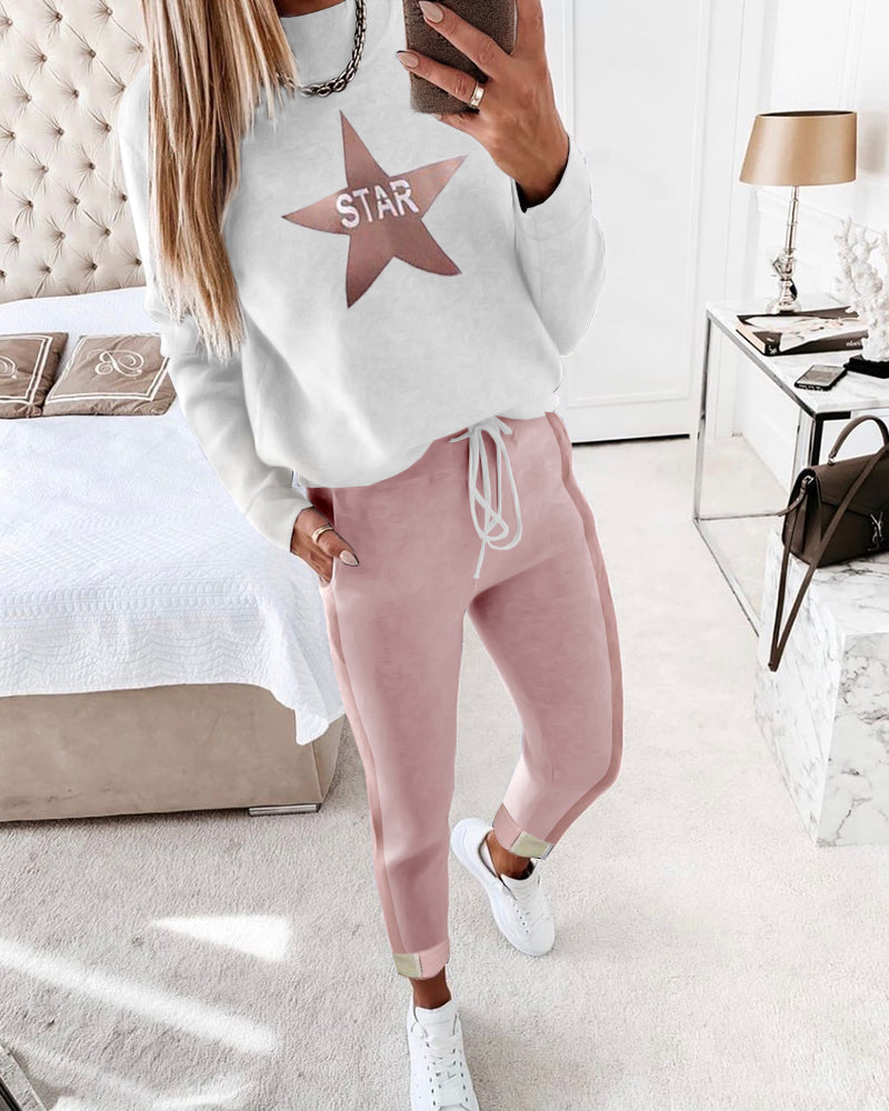 Khaki Love Sequin Casual Suit for Women