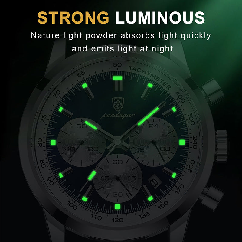 POEDAGAR Men’s Luxury Waterproof Chronograph Watch