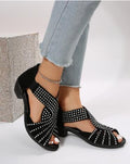 2023 Summer Women's Low-Heel Sandals with Rhinestones
