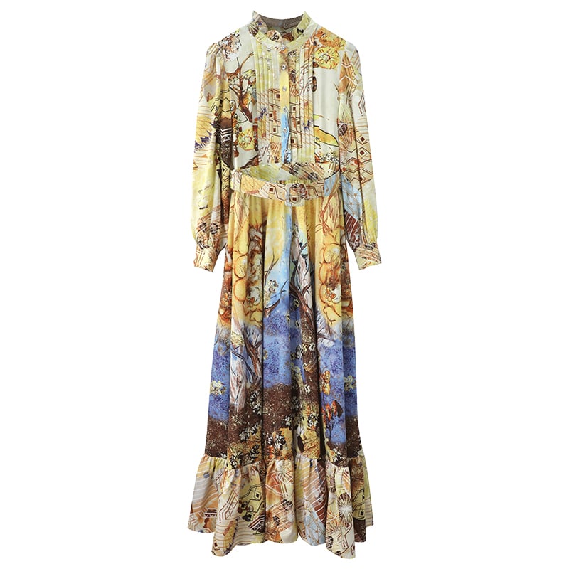 French-Style Printed Slim Skirt for Women