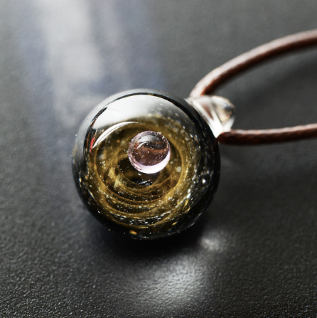 Creative Glass Pendant Necklace with Nebula Elements
