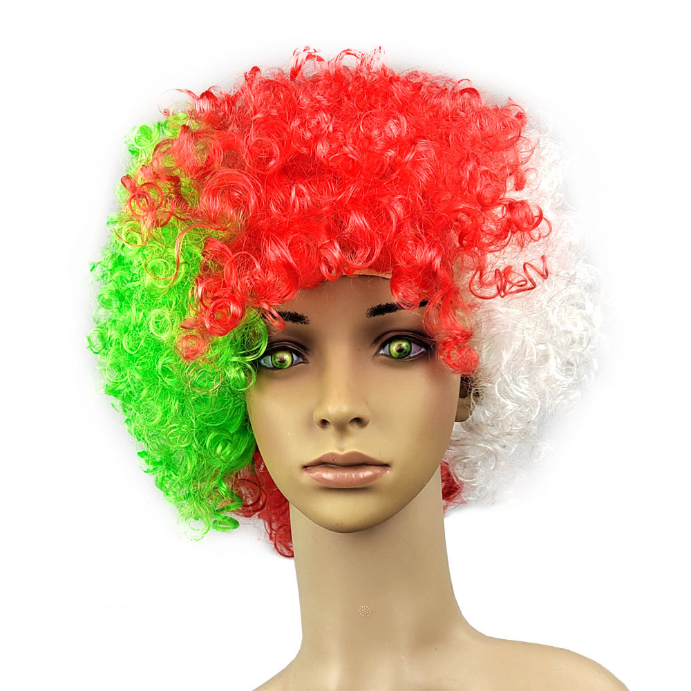 European Cup World Cup Flag Color Wig for Parties