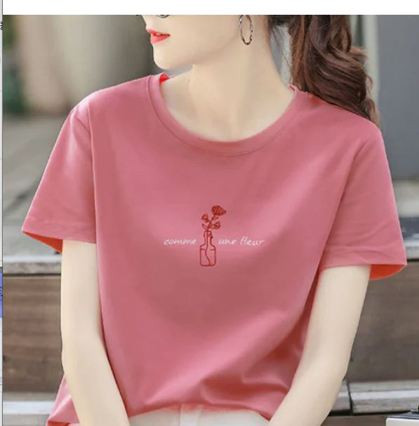 Korean Style Loose Fit Slimming Short Sleeve T-Shirt