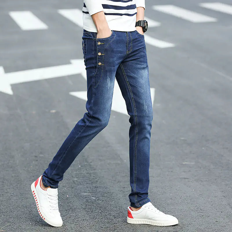 Men's Casual Slim Fit Stretch Pencil Jeans