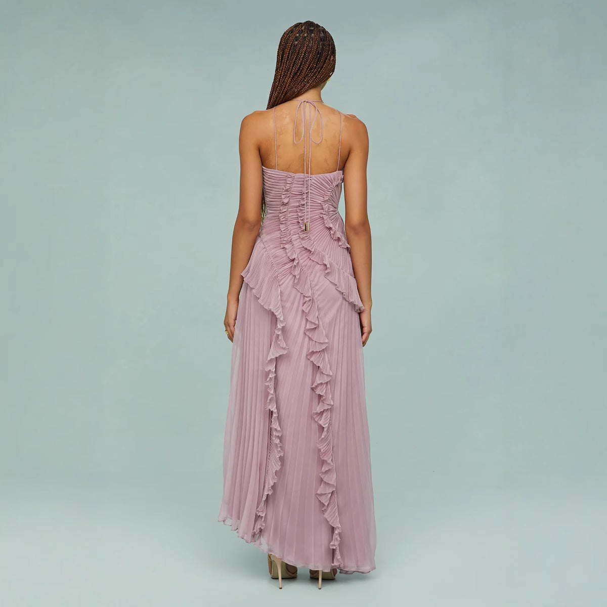 Women's Chiffon Ruffle Pencil Dress