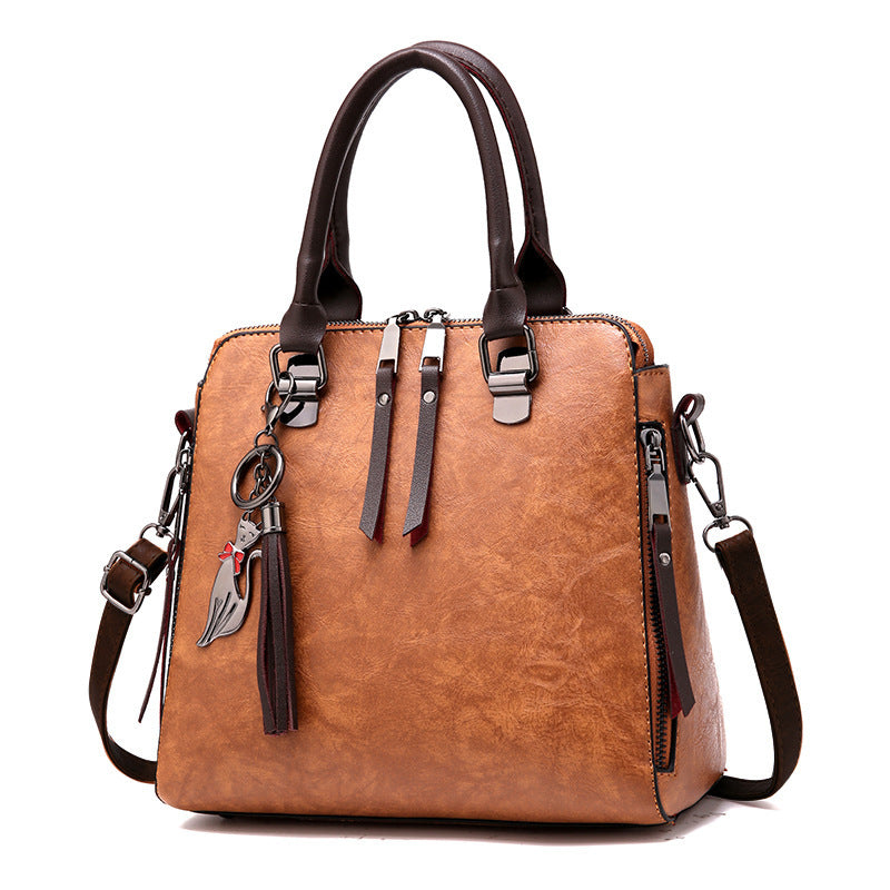 Fashion Vintage Tote Bag with Fox Pendant (2023)