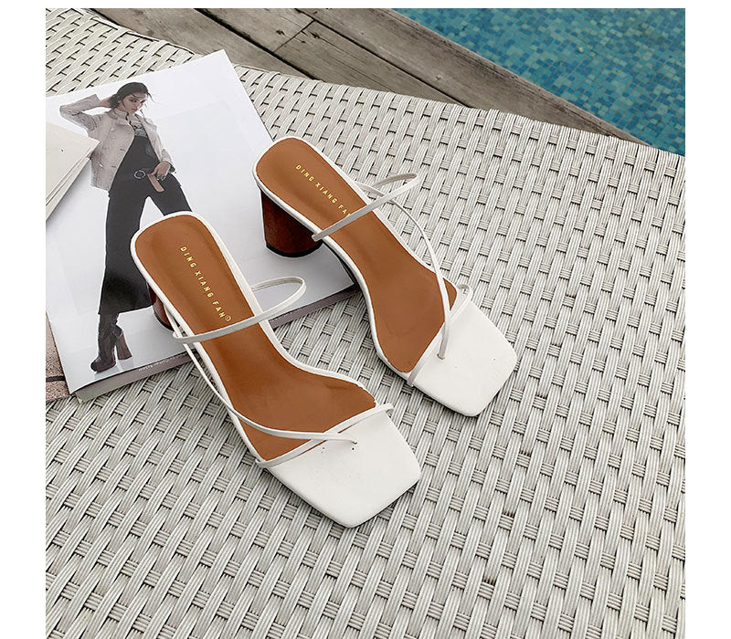 Classic Square-Toe Chunky Heeled Sandals (Summer 2020)