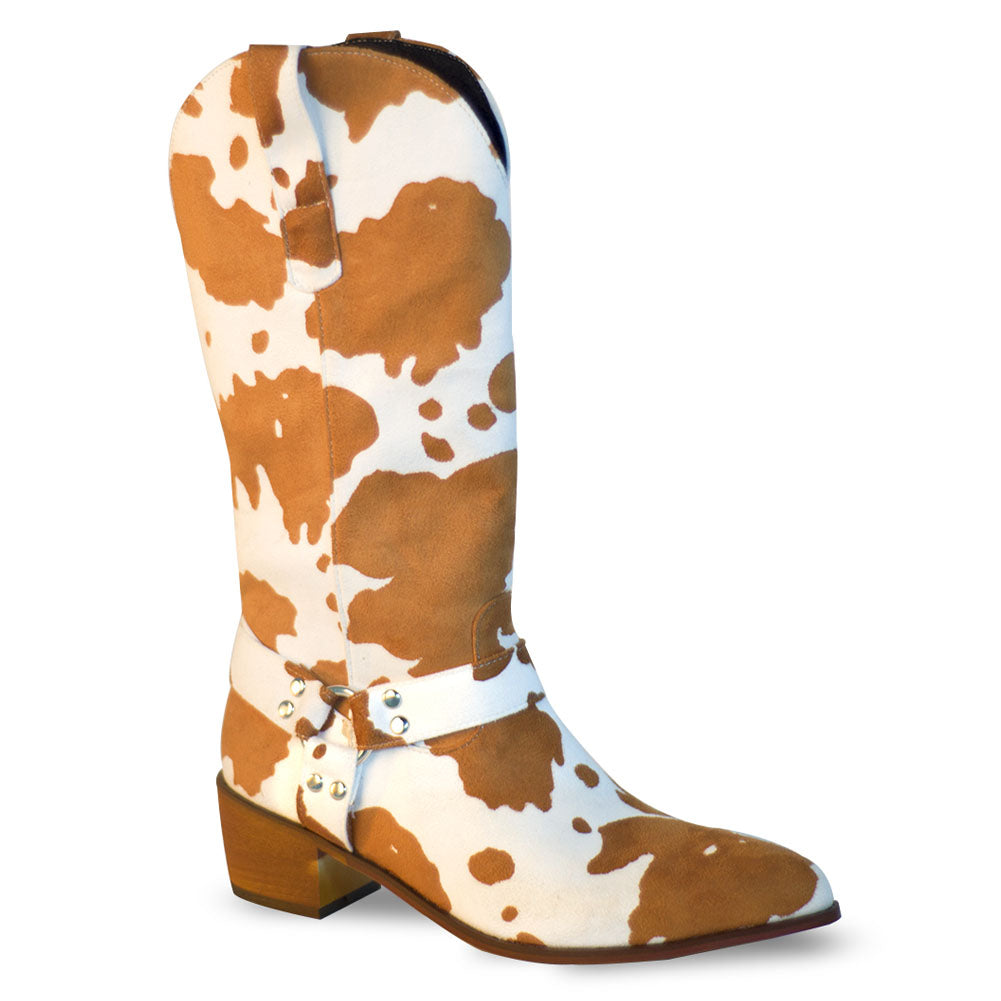 High Tube Faux Fur Thick Heel Round Toe Fashion Boots