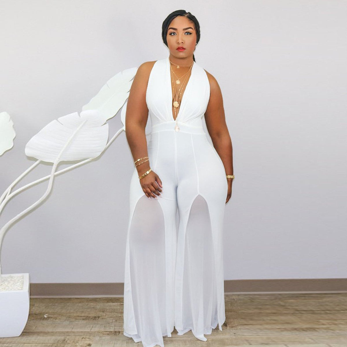 Topless Solid Color Chiffon Women's Apparel