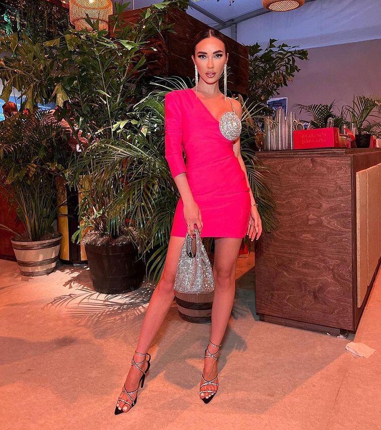 Women's Chain Strap Tube Top Sheath Dress