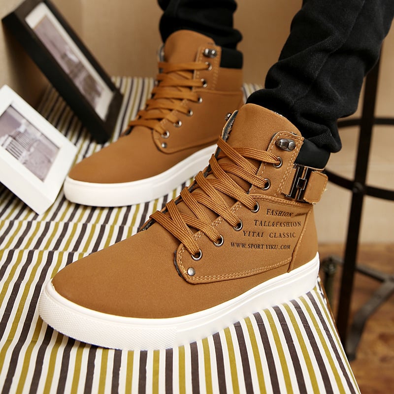 Men's Lace-up Flat Martin Boots