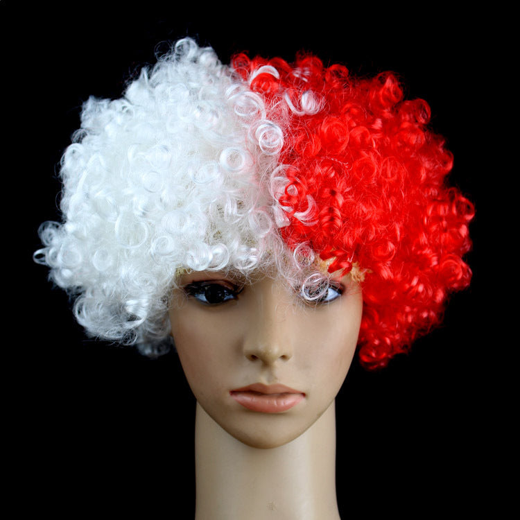 European Cup World Cup Flag Color Wig for Parties