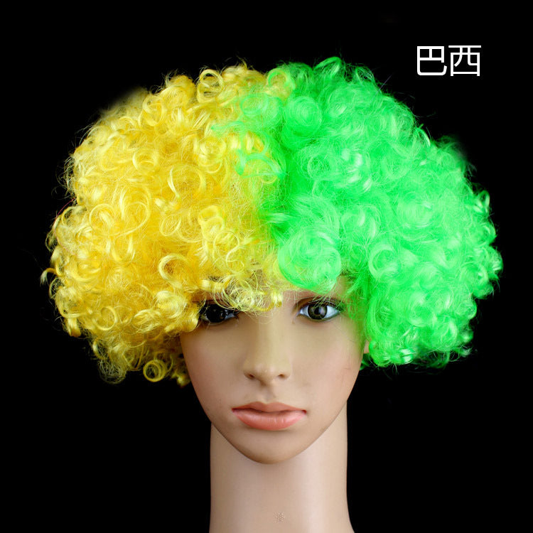 European Cup World Cup Flag Color Wig for Parties