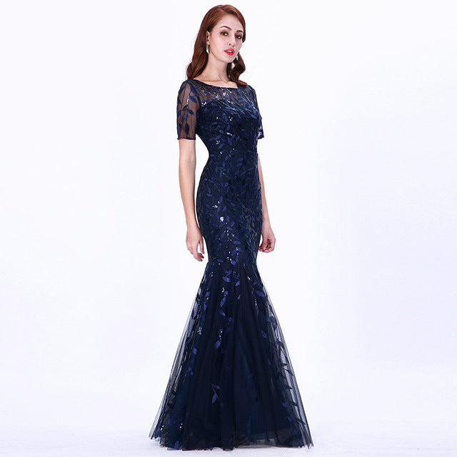 2020 New Queen Style Fishtail Evening Dress for Women