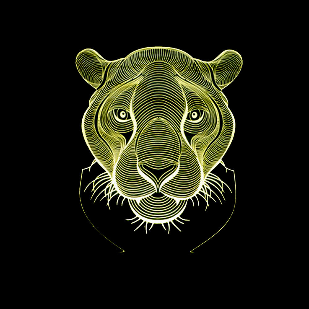 3D Touch Control Lion Head Night Light Lamp