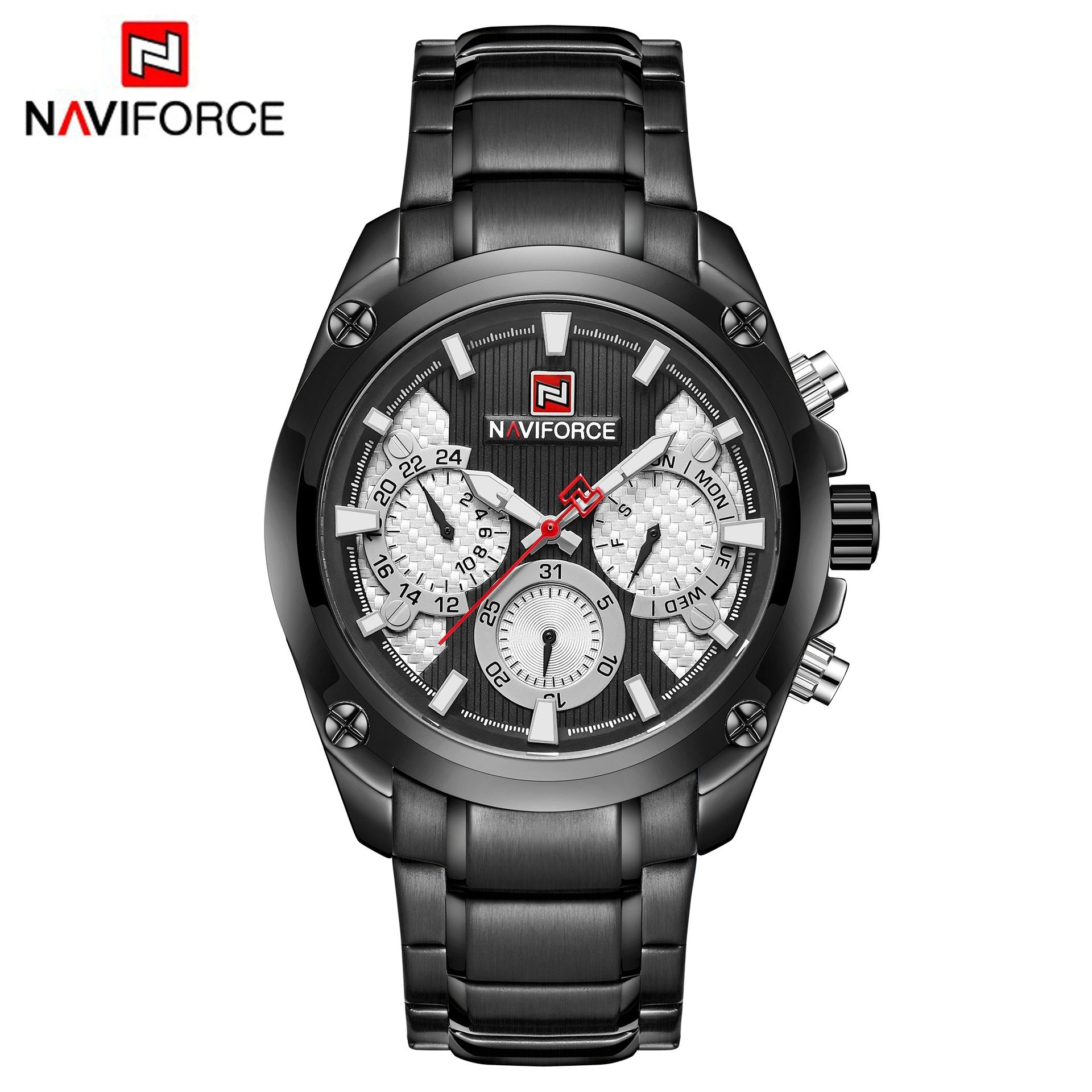 NAVIFORCE Men's Steel Band Watch for Sports & Business
